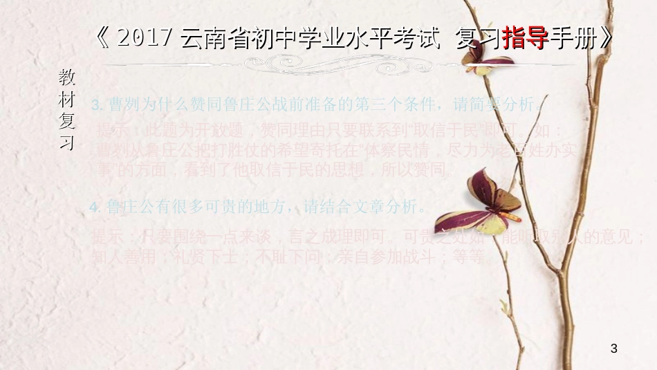 云南省中考语文 专题一 文言文阅读 本土名师复习计划（四）《曹刿论战》复习课件_第3页