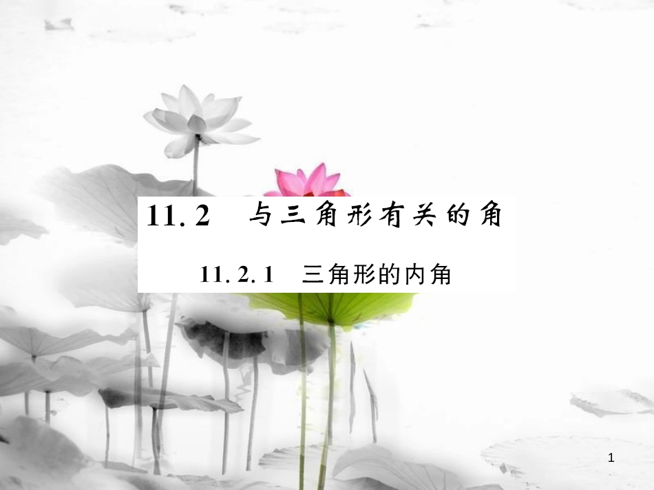 zthAAA八年级数学上册 11.2.1 三角形的内角课件 （新版）新人教版_第1页