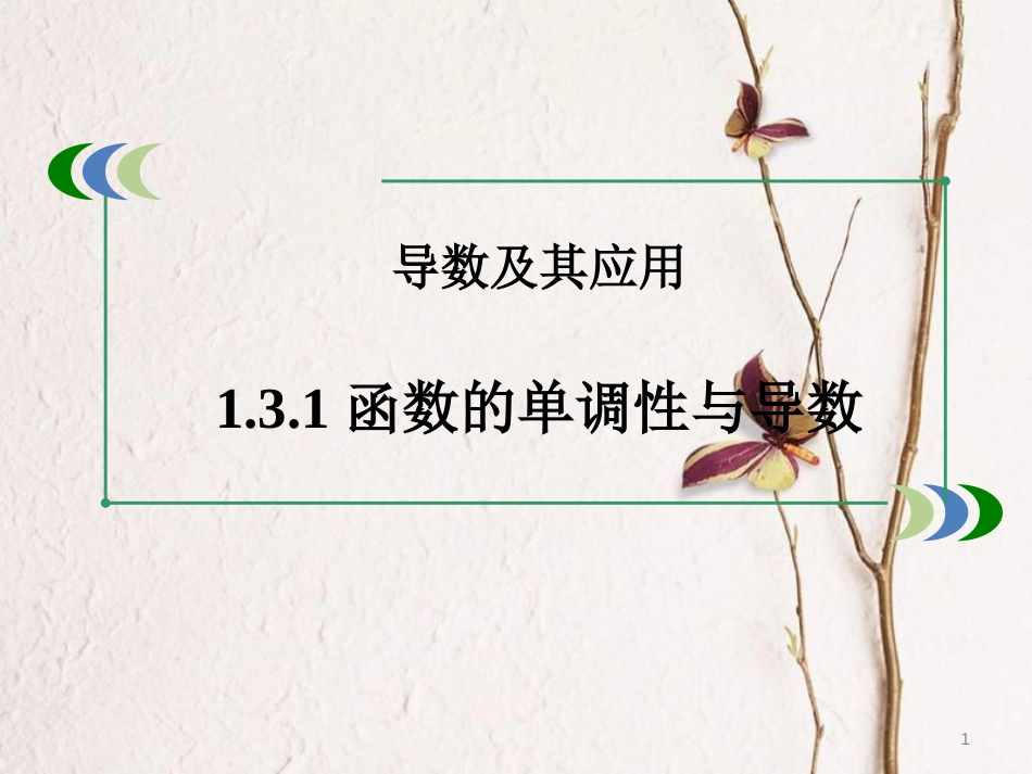 高中数学 第一章 导数及其应用 1.3.1 函数的单调性与导数课件 新人教A版选修2-2_第1页