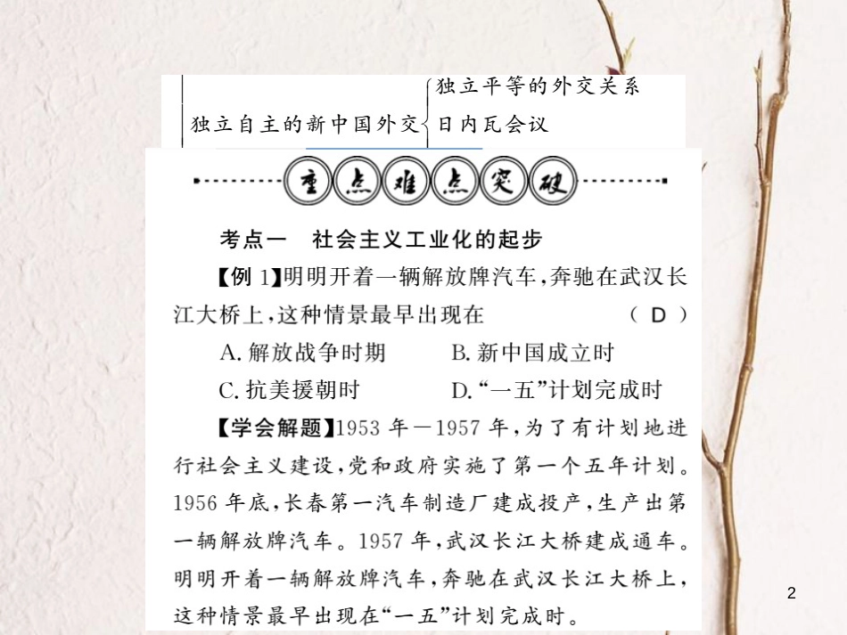 八年级历史下册 第二单元 向社会主义社会过渡整理与复习课件 岳麓版_第2页