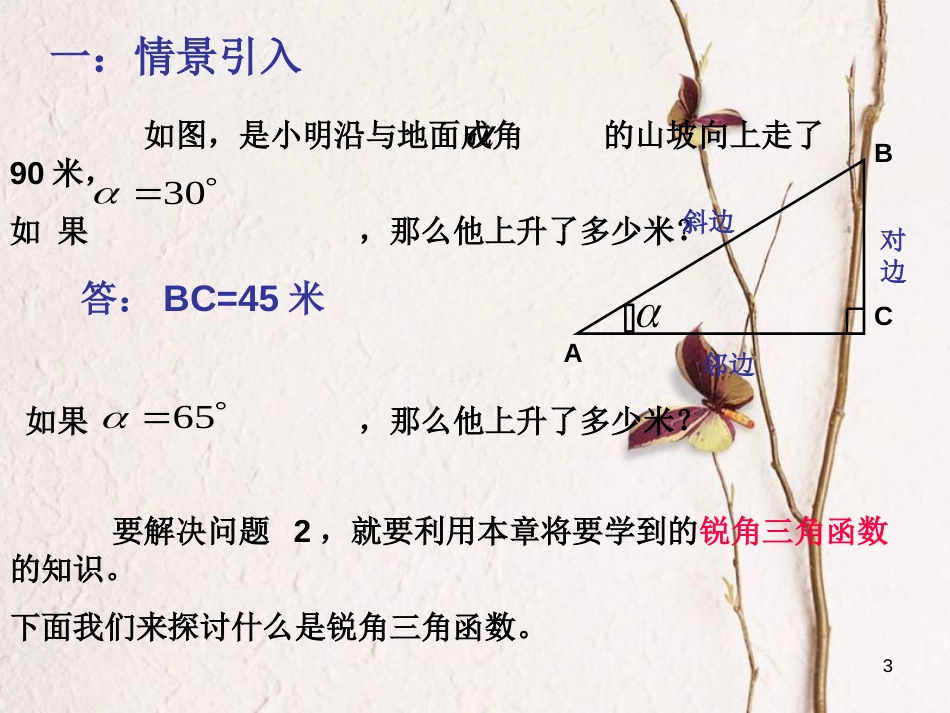 九年级数学上册 23.1 锐角的三角函数（第2课时）正弦与余弦课件 （新版）沪科版[共18页]_第3页