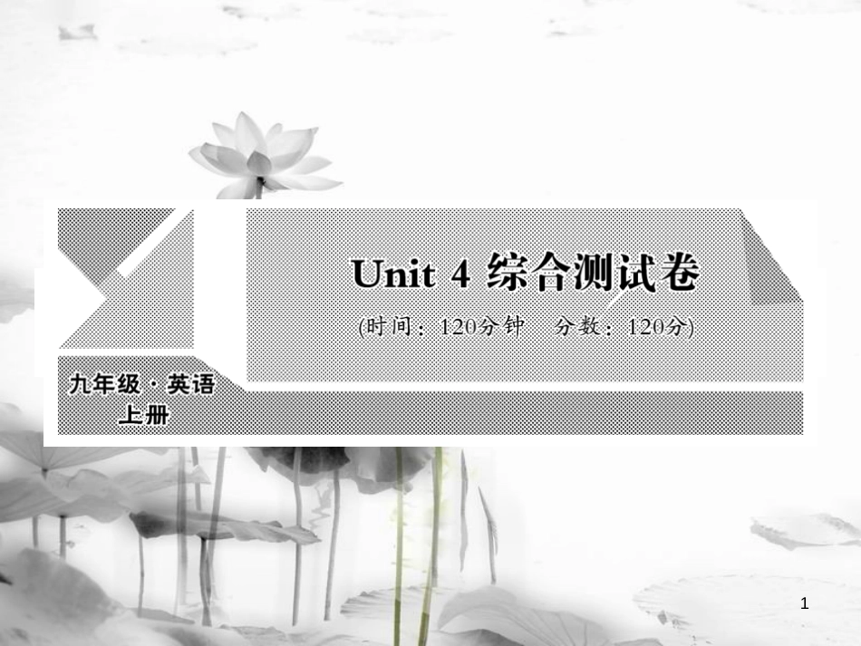 zrqAAA九年级英语全册 Unit 4 I used to be afraid of the dark综合测试卷课件 （新版）人教新目标版_第1页