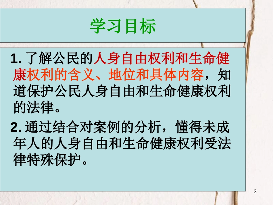 八年级政治下册 第六单元 我们的人身权利 6.1 维护人身自由和生命健康权课件 粤教版[共30页]_第3页
