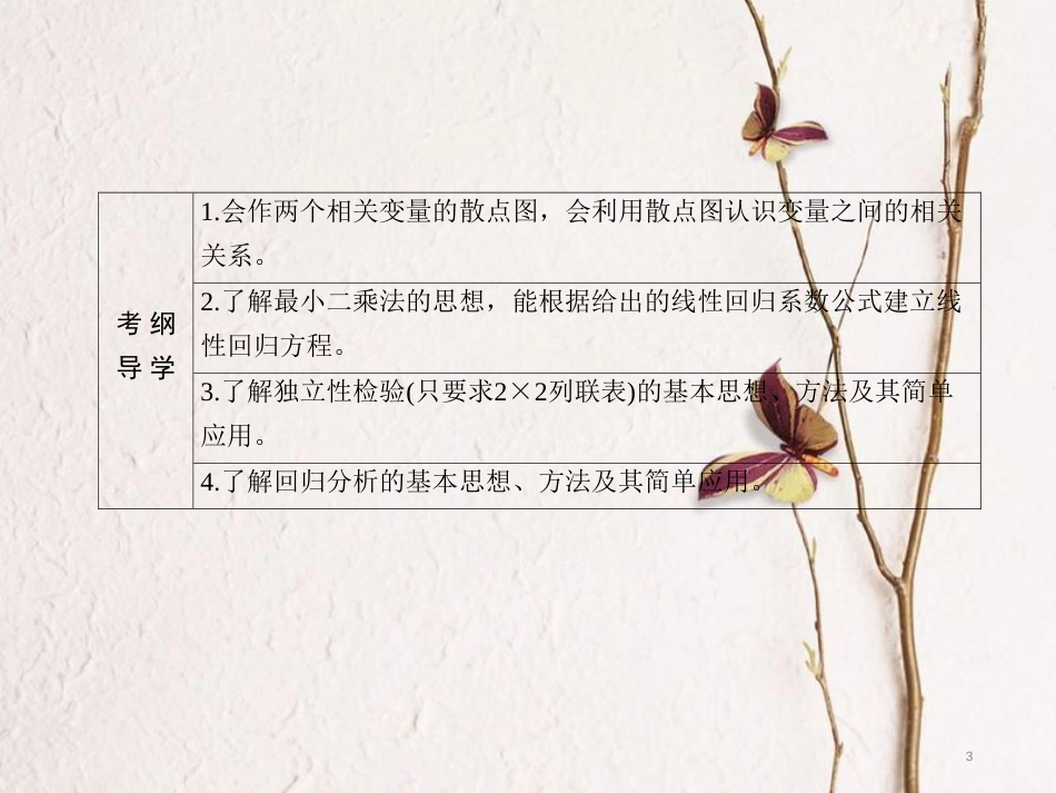 高三数学一轮总复习 第九章 算法、统计、统计案例 9.3 变量间的相关关系与统计案例课件_第3页