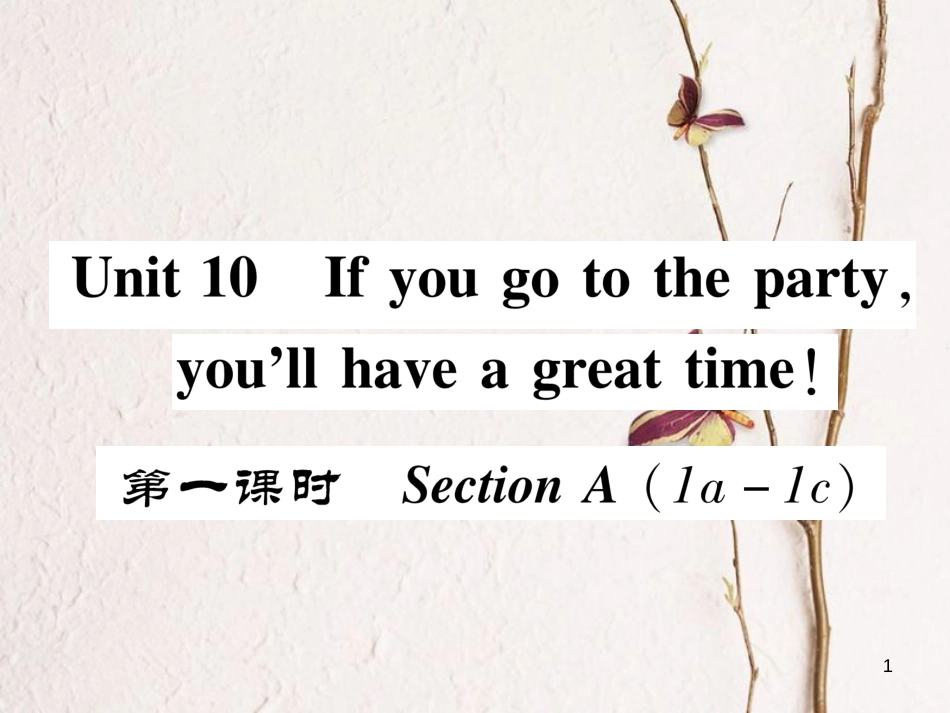 八年级英语上册 Unit 10 If you go to the party, youll have a great time（第1课时）Section A（1a-1c）同步作业课件 （新版）人教新目标版_第1页