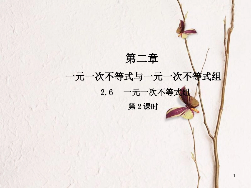 八年级数学下册 2 一元一次不等式与一元一次不等式组 2.6 一元一次不等式组（第2课时）课件 （新版）北师大版_第1页