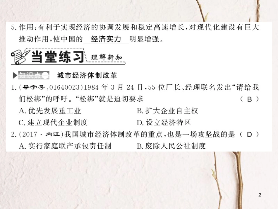 八年级历史下册 第四单元 建设中国特色社会主义道路的开拓 第十三课 改革的不断深化课件 岳麓版_第2页