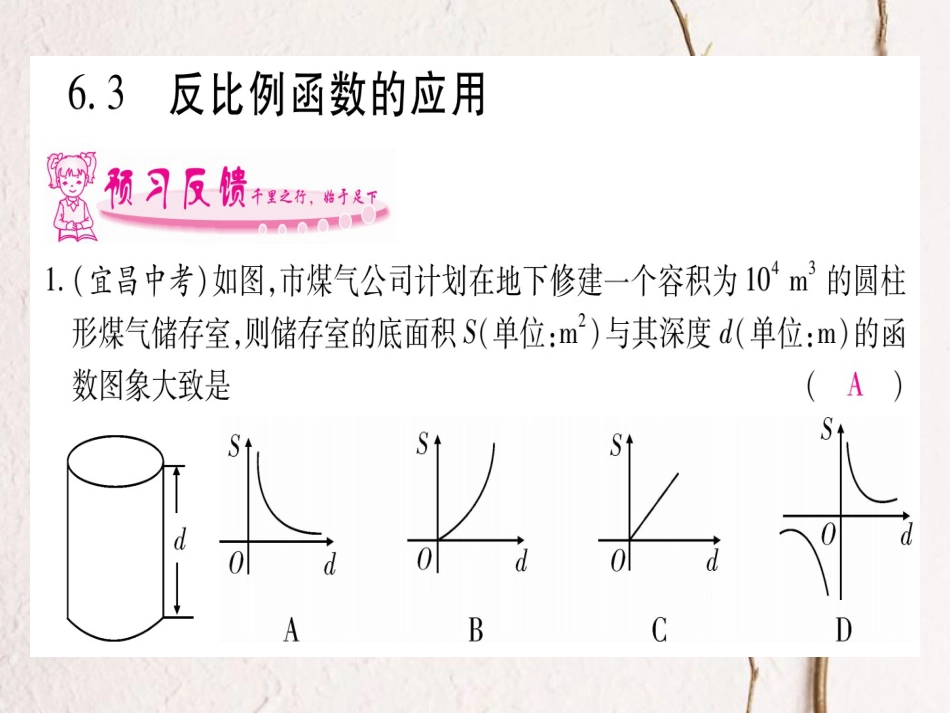 九年级数学上册 6.3 反比例函数的应用习题课件 （新版）北师大版_第1页