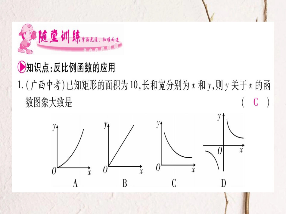 九年级数学上册 6.3 反比例函数的应用习题课件 （新版）北师大版_第3页