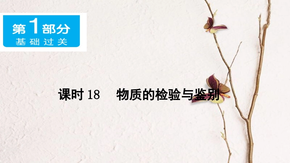 广东省中考化学 第一部分 基础过关 课时18 物质的检验与鉴别课件_第1页