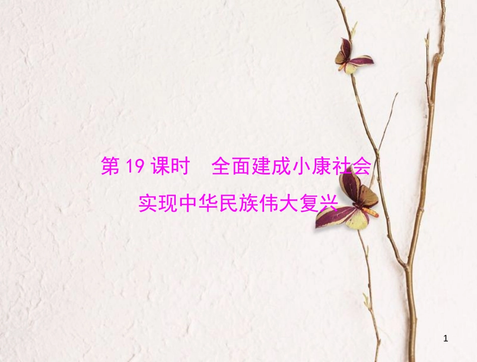 中考政治 第一部分 知识闯关 能力提升 第19课时 全面建成小康社会 实现中华民族伟大复兴复习课件_第1页