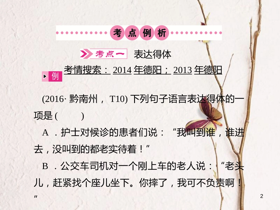 四川省届中考语文 第8讲 口语交际复习课件_第2页