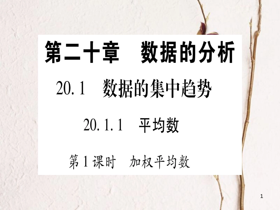 八年级数学下册 20.1.1 平均数课件 （新版）新人教版_第1页