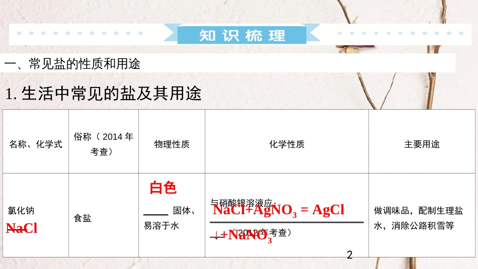 广东省中考化学 第一部分 基础过关 课时13 常见的盐和化肥课件_第2页
