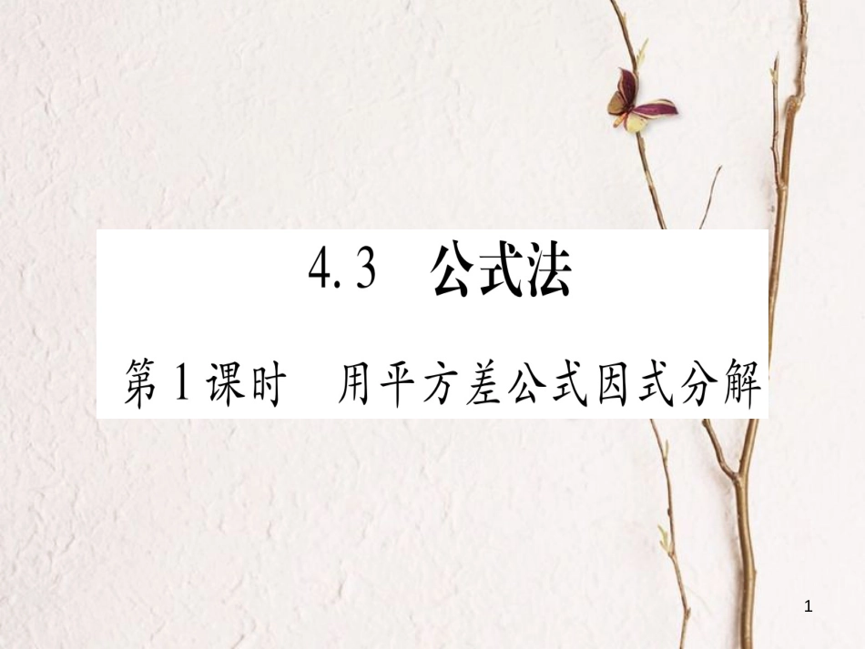 八年级数学下册 第4章 4.3 公式法课件 （新版）北师大版_第1页