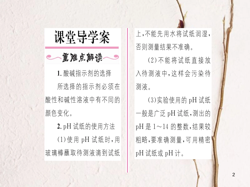 九年级化学下册 第10单元 酸和碱 实验活动7 溶液酸碱性的检验习题课件 （新版）新人教版[共17页]_第2页