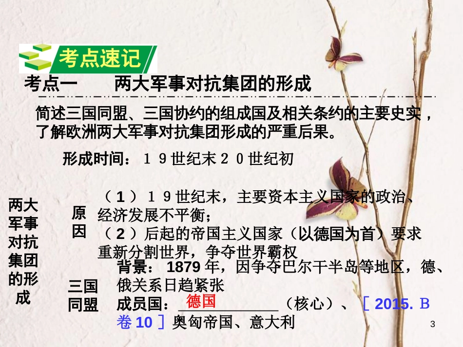 重庆市中考历史试题研究 第一部分 主题研究 模块五 世界近代史 主题五 第一次世界大战课件[共12页]_第3页