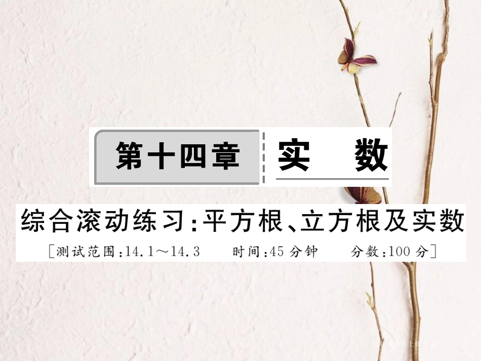 八年级数学上册 14 实数综合滚动练习 平方根、立方根及实数课件 （新版）冀教版_第1页