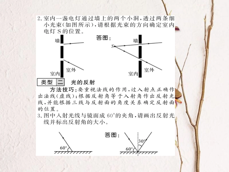 八年级物理上册 专题训练二 光学作图习题课件 （新版）粤教沪版_第3页