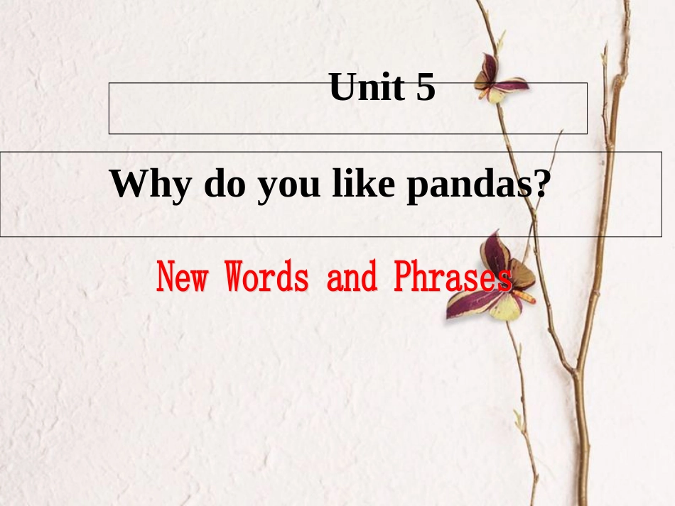 （水滴系列）七年级英语下册 Unit 5 Why do you like pandas（第1课时）New words and phrases课件 （新）人教新目标_第1页