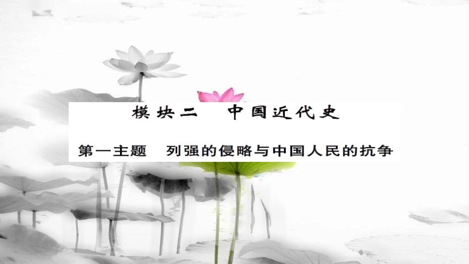 安徽省中考历史 基础知识夯实 模块二 中国近代史 第一主题 列强的侵略与中国人民的抗争课后提升课件[共14页]_第1页