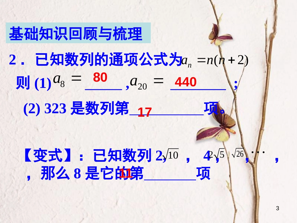 高考数学一轮复习 第九章 数列 第60课 数列的概念及简单表示课件_第3页