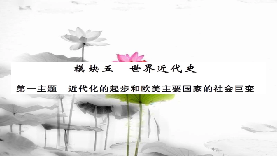 安徽省中考历史 基础知识夯实 模块五 世界近代史 第一主题 近代化的进步与欧美主要国家的社会巨变讲义课件[共14页]_第1页