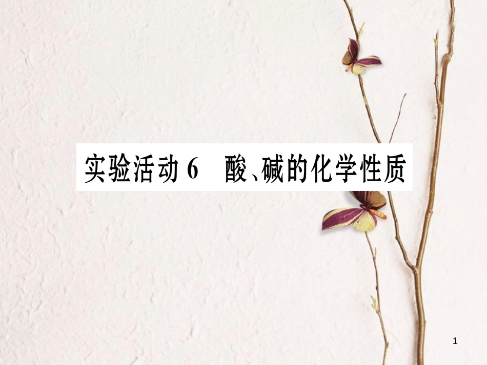 九年级化学下册 第10单元 酸和碱 实验活动6 酸、碱的化学性质习题课件 （新版）新人教版[共19页]_第1页