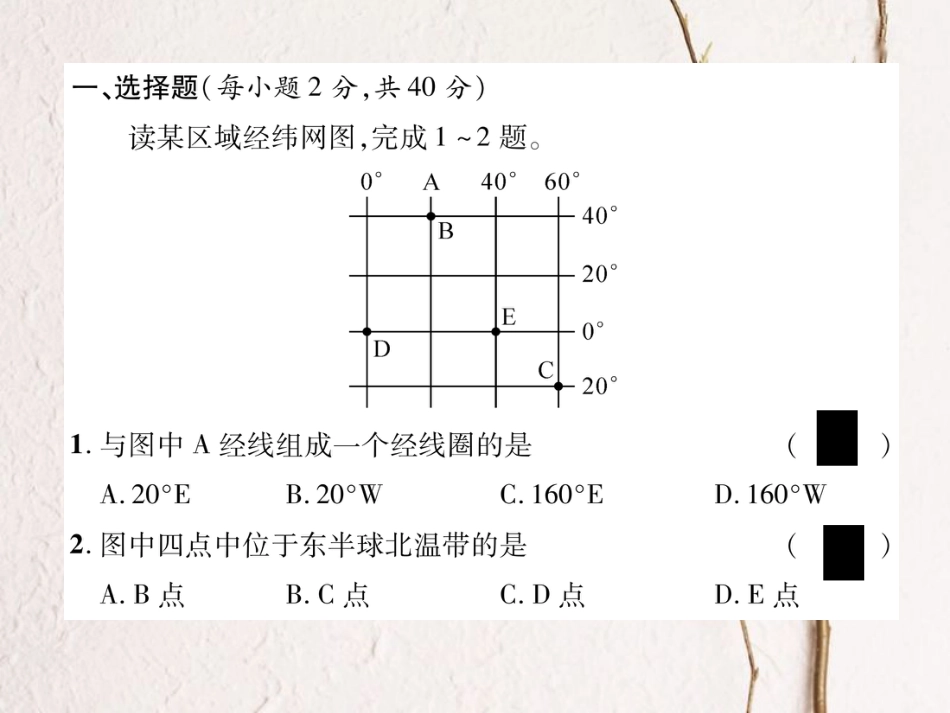七年级地理上学期期末达标测试课件 新人教版_第2页