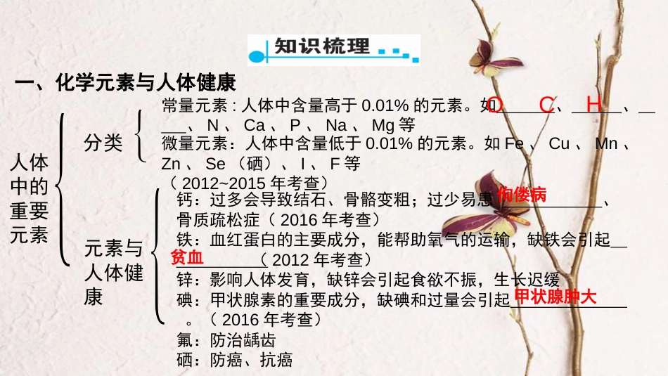 广东省中考化学 第一部分 基础过关 课时15 化学与生活课件_第2页