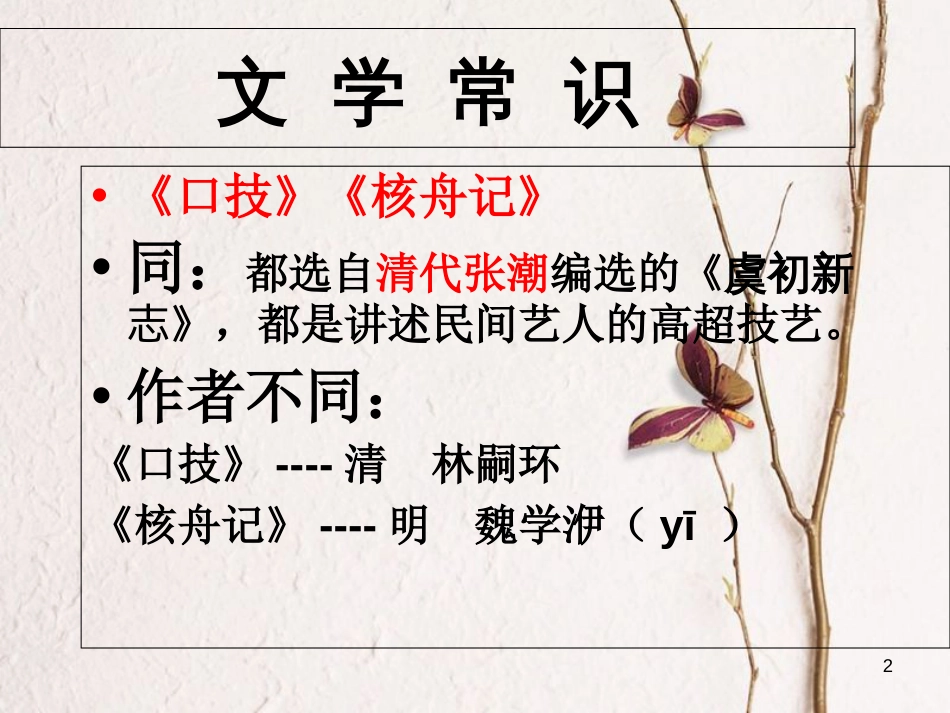 内蒙古鄂尔多斯市中考语文 文言文复习专题《口技》《核舟记》课件[共36页]_第2页