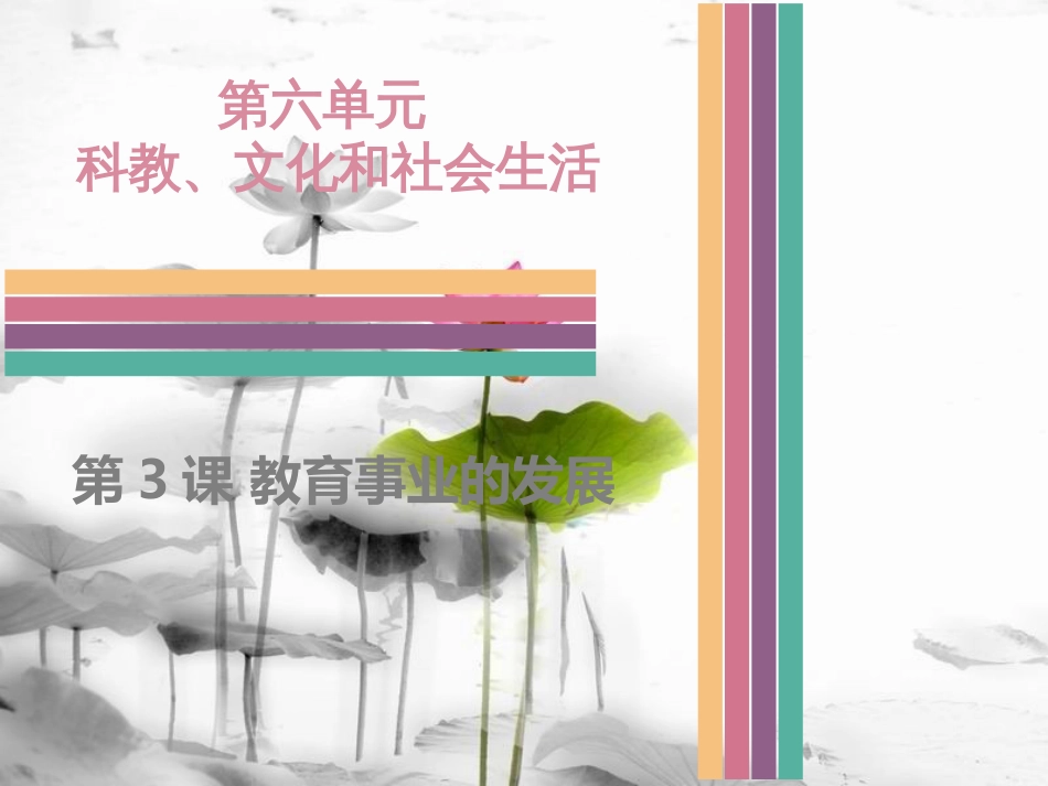 八年级历史下册 6.3 教育事业的发展课件 中图版[共29页]_第1页