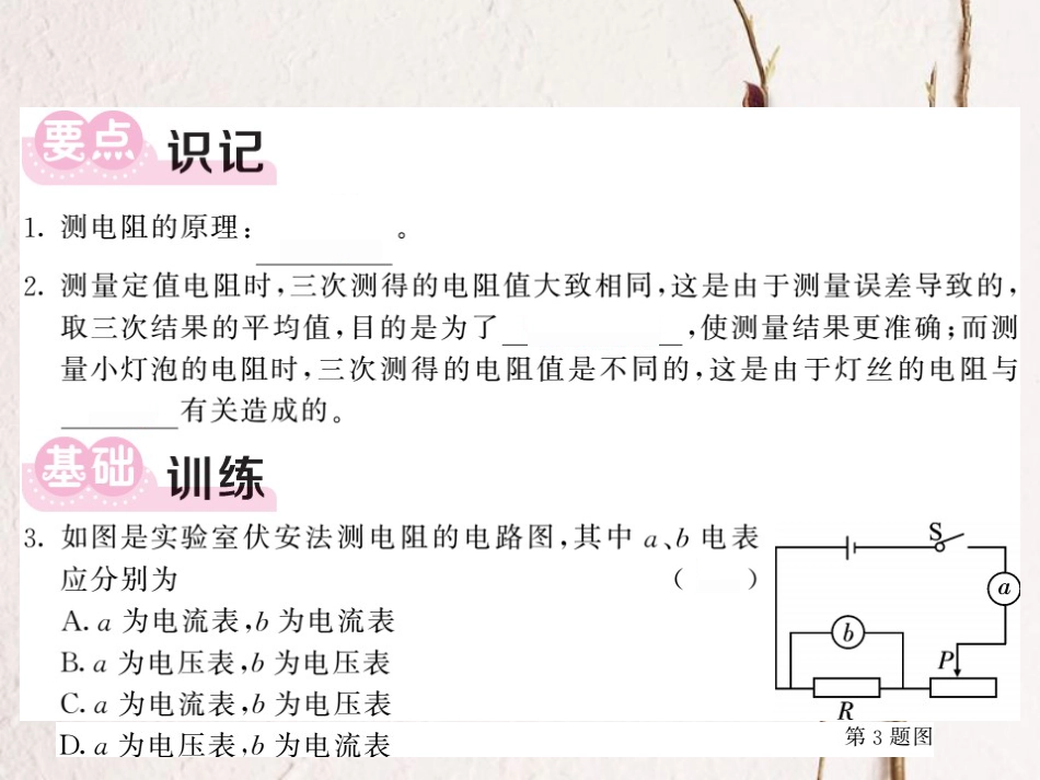 八年级科学上册 4.6.3 测电阻习题课件 （新版）浙教版[共14页]_第3页