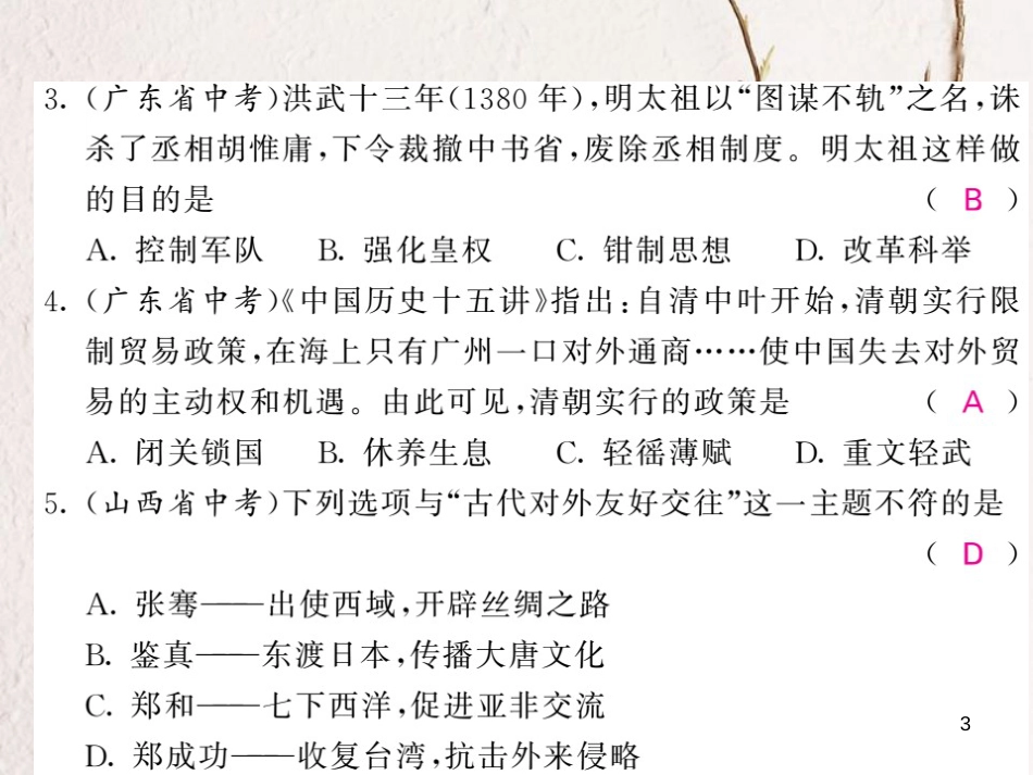 七年级历史下册 期末综合测试卷课件 新人教版_第3页