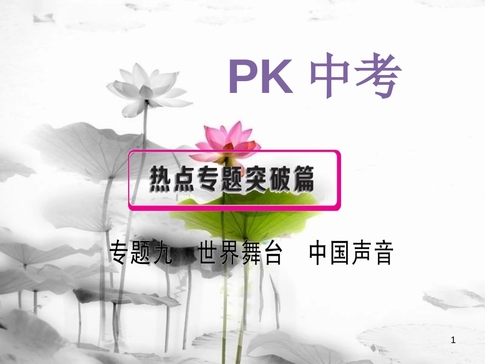 安徽省中考政治 专题九 世界舞台 中国声音复习课件_第1页