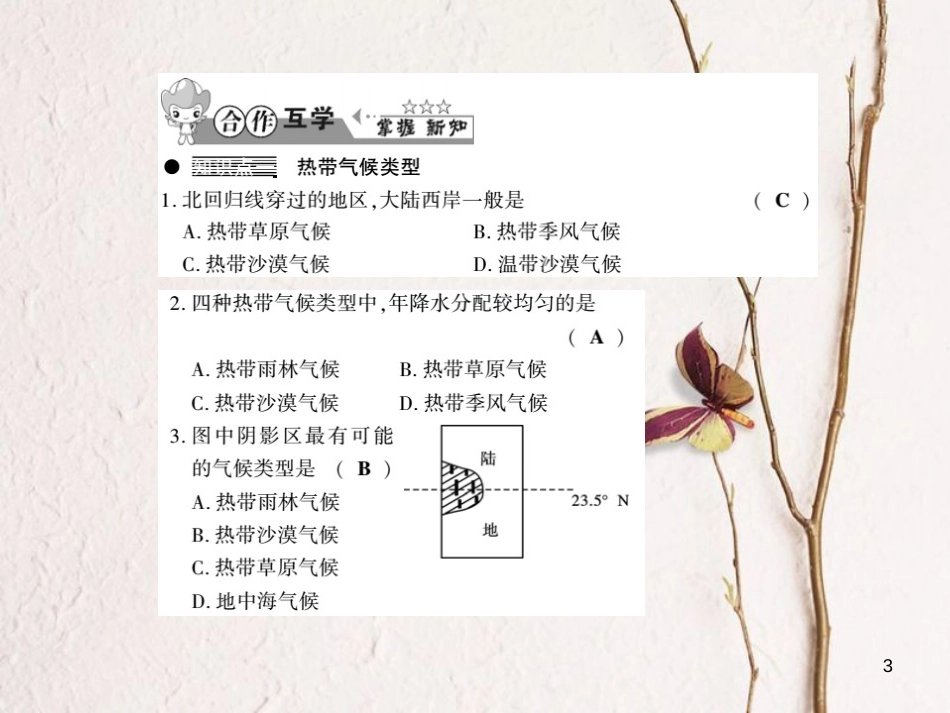 七年级地理上册 4.4 世界主要气候类习题课件 （新版）湘教版_第3页