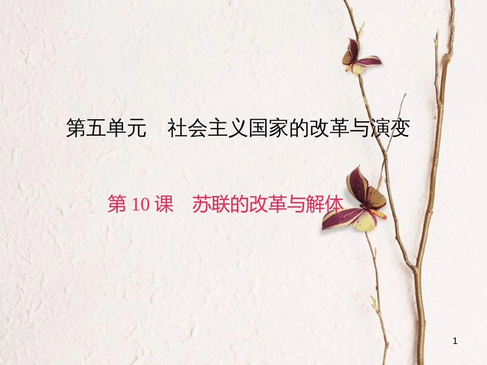 九年级历史下册 第五单元 第10课 苏联的改革与解体习题课件 新人教版[共25页]_第1页
