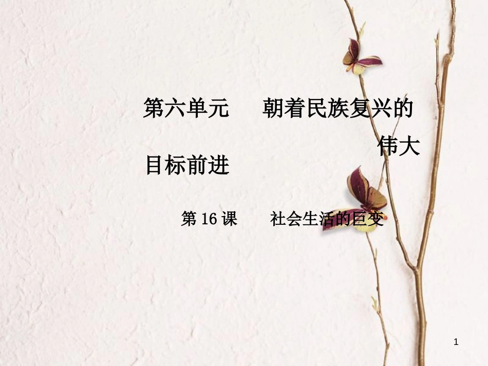 八年级历史下册 第六单元 第16课 社会生活的巨变课件 中华书局版_第1页