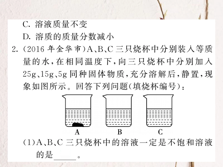 八年级科学上册 1 水和水的溶液挑战中考 易错专攻课件 （新版）浙教版_第3页