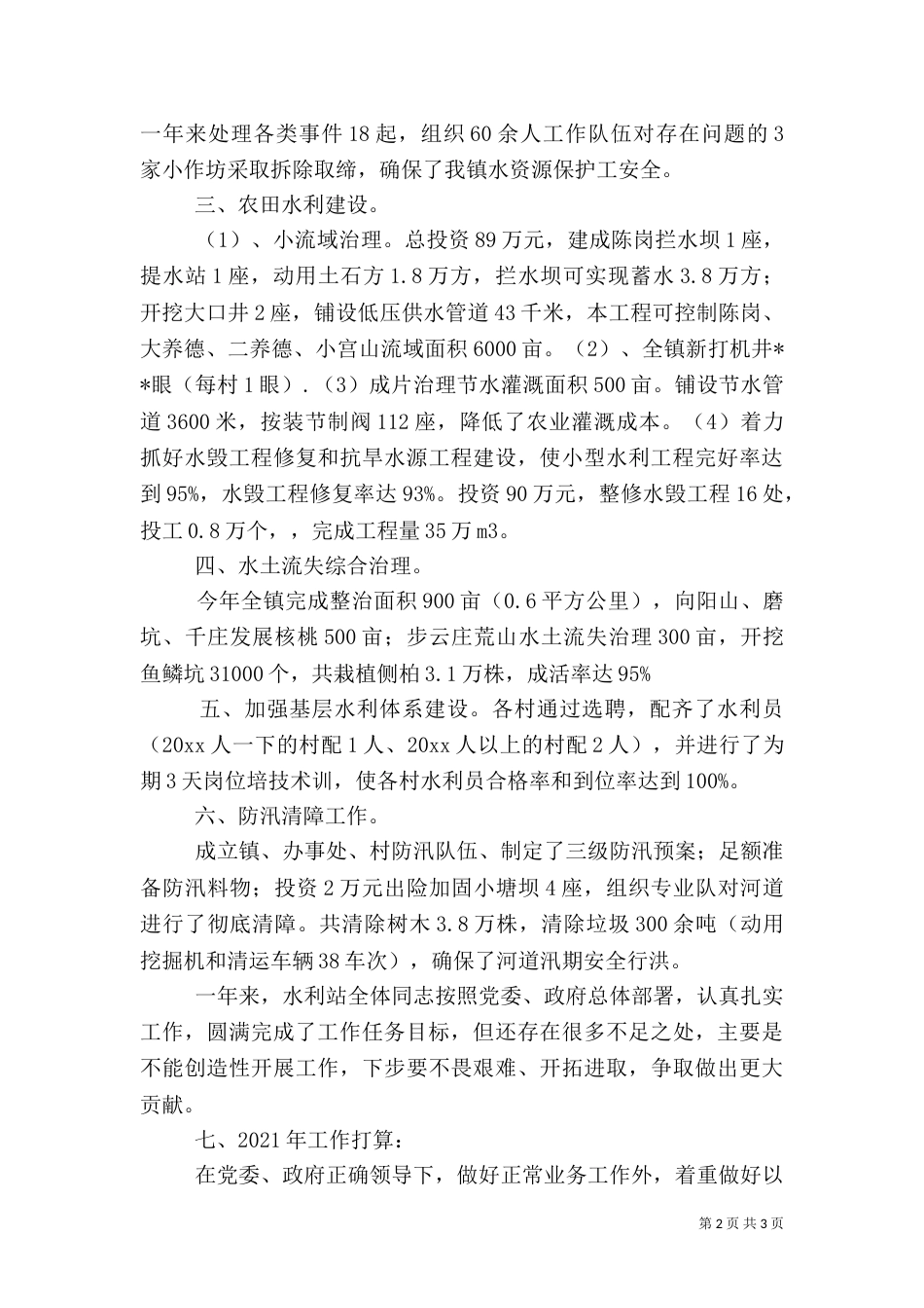 水利站年度工作总结_第2页