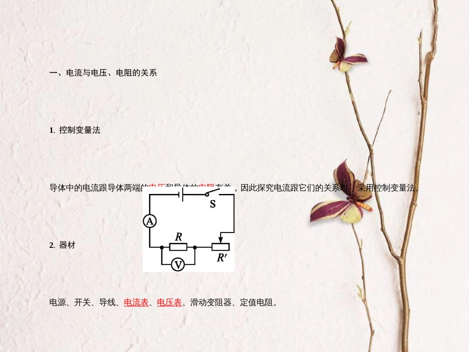 中考物理 考前考点梳理 第17讲 欧姆定律精讲课件_第2页