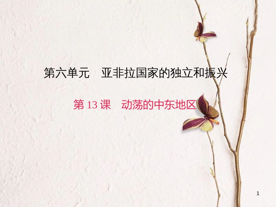 九年级历史下册 第六单元 第13课 动荡的中东地区习题课件 新人教版[共20页]_第1页