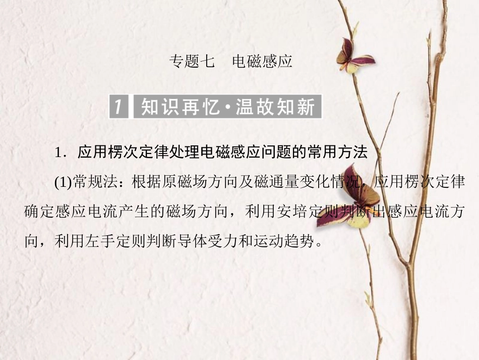 （新课标）高考物理一轮复习 专题七 电磁感应课件_第1页