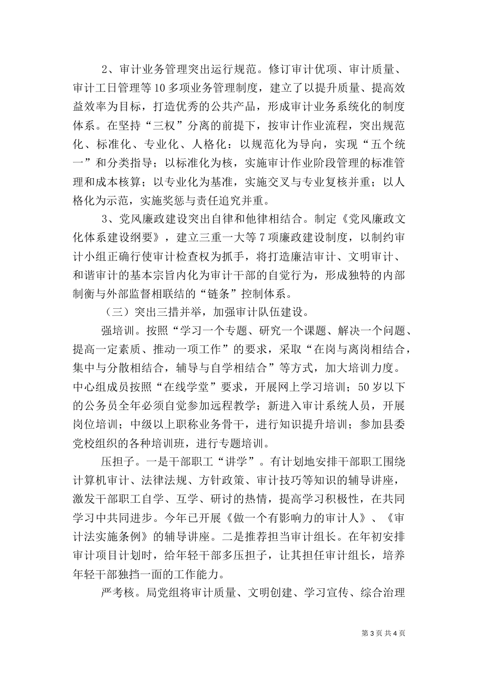审计局开展优质审计工作总结_第3页