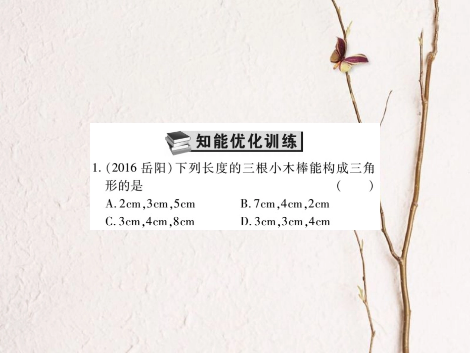 中考数学总复习 第一轮 基础知识复习 第四章 图形的认识及三角形 第2讲 三角形及其性质（练册本）课件[共33页]_第2页