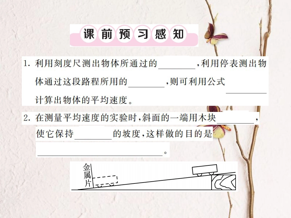 八年级物理上册 第一章 机械运动 第4节 测量平均速度习题课件 （新版）新人教版[共19页]_第2页