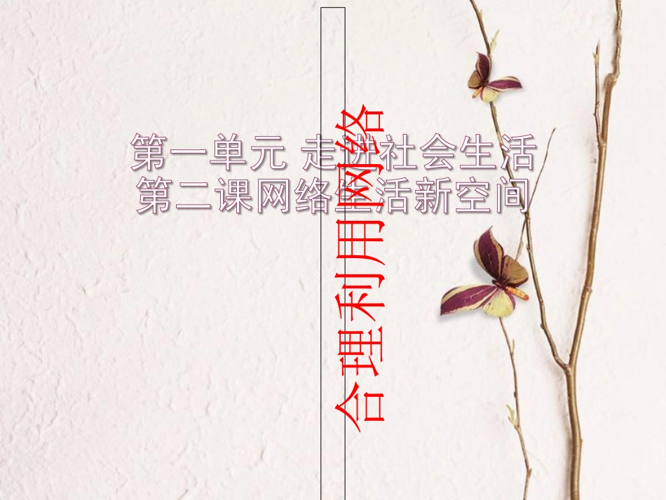 八年级道德与法治上册 第一单元 走进社会生活 第二课 网络生活新空间 第2框 合理利用网络实用课件 新人教版_第1页