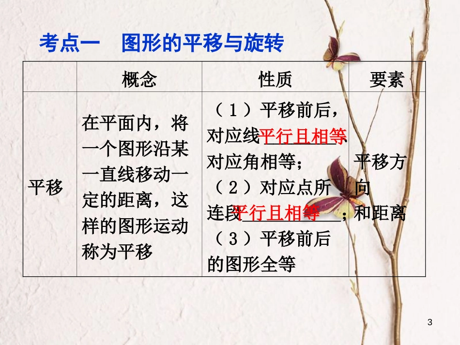 中考数学 第23讲 图形的平移、对称、旋转复习课件1 （新版）北师大版[共27页]_第3页