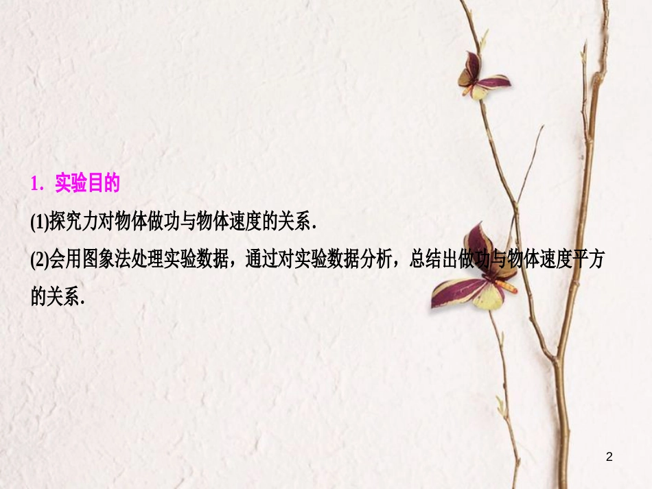 优化探究（新课标）高三物理一轮复习 第5章 机械能 实验5 探究动能定理课件_第2页