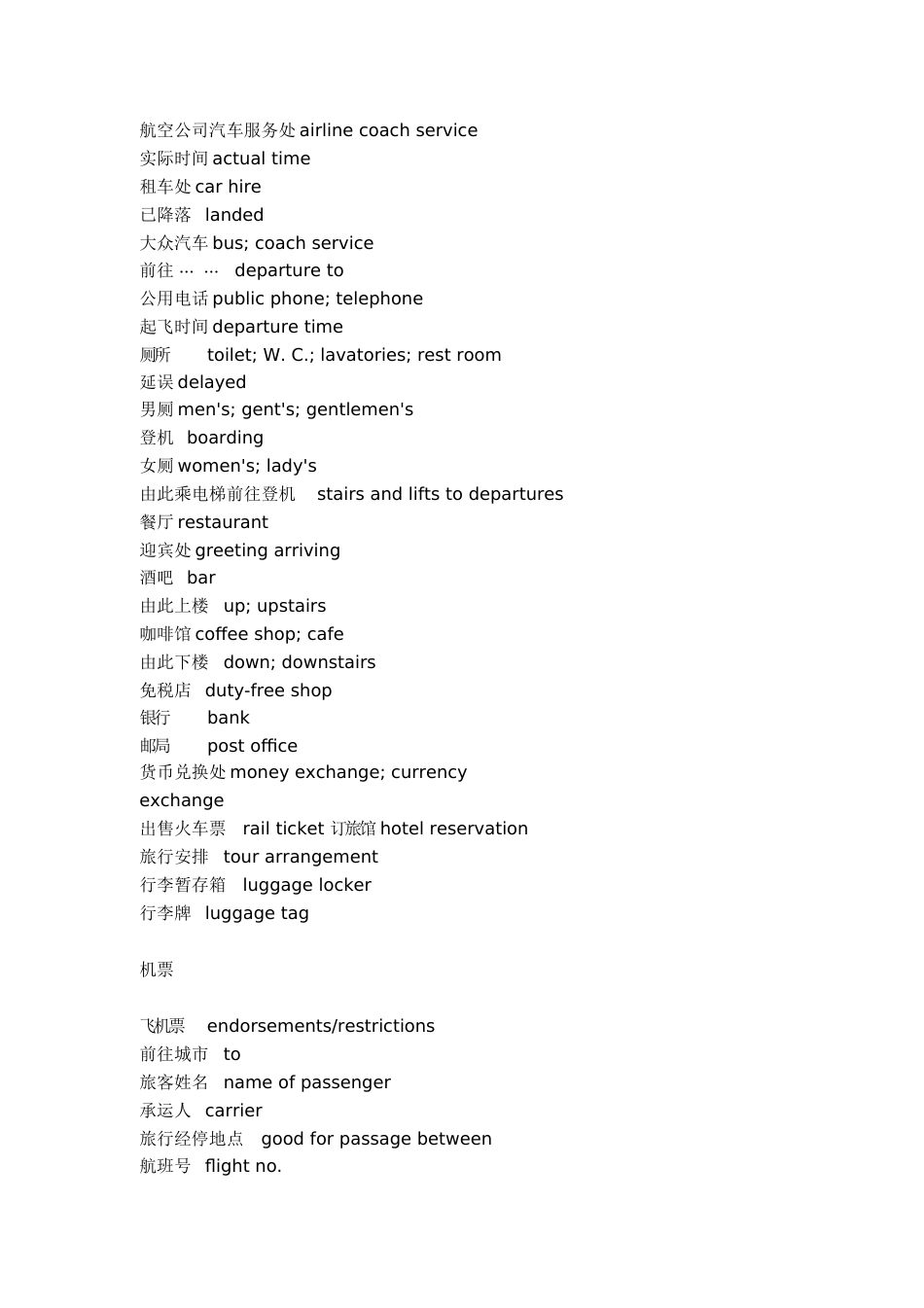 机场常用英语大全[共20页]_第2页